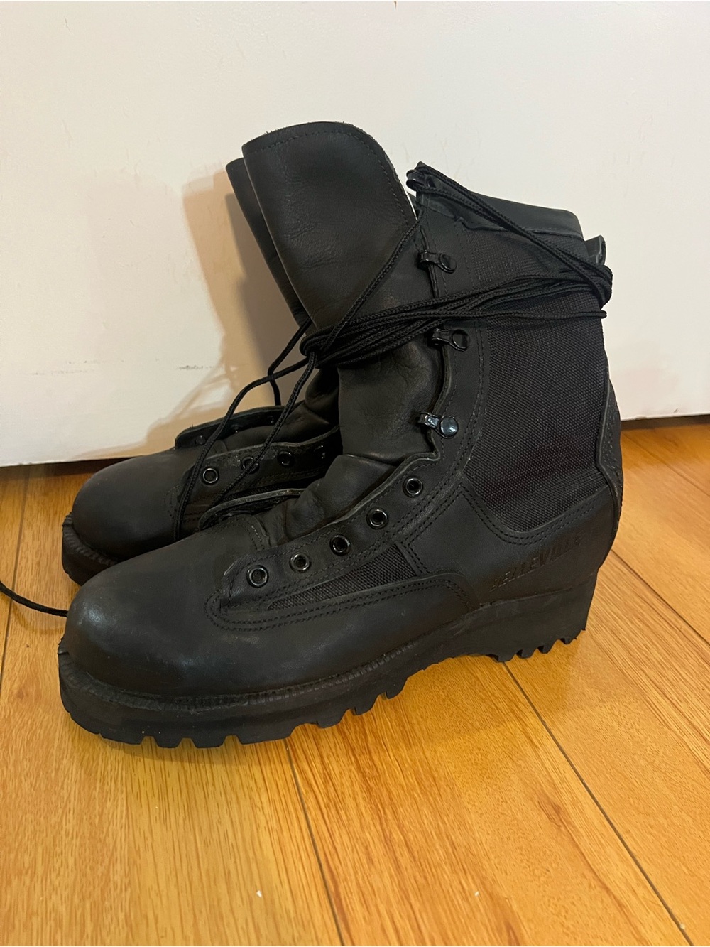 Men's Black Tactical Lace-Up Boots Motorcycle, Combat, Military
